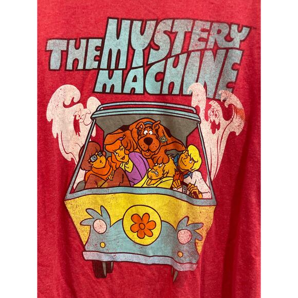 Scooby-Doo Men's XXL Red T-Shirt Mystery Machine Graphic Short Sleeve Cartoon - Picture 2 of 5